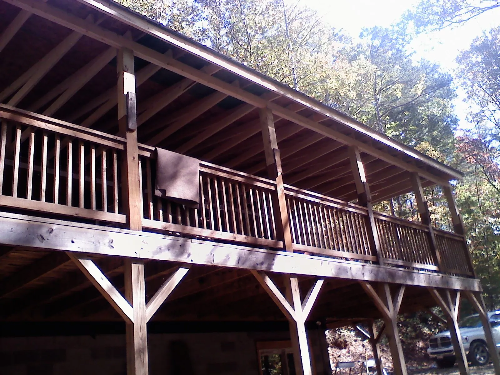 Timber framing under a new elevated porch and deck — Roof Leak Repair in Moodus by Roofing Brothers